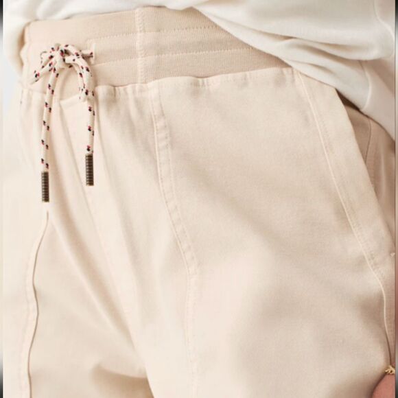 Faherty Traveler Drawstring Pants XS Sandstone Beige Stretch Twill Lounge Casual - Picture 3 of 15